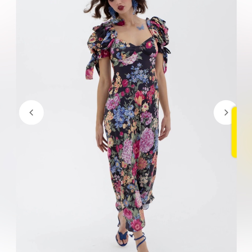 Selkie Floral Midi Dress - Multicolor